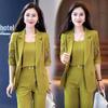 2025 Summer High-End Fashion Suit: Elegant Slim Short Sleeve Harem Pants Three-Piece Set