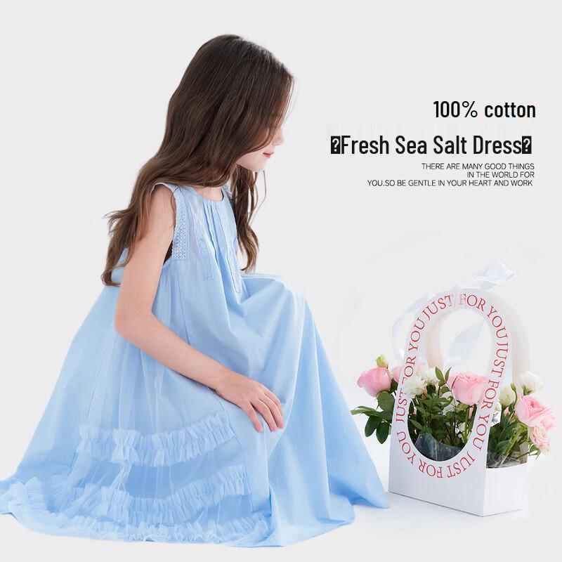 Tutuxiaoxiang Girls  Cotton Sleeveless Princess Dress 140