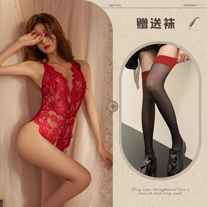 Night listening incense lingerie sexy onesie wholesale hot free lace uniform perspective temptation one piece hair