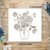 Flower Pattern Painting Stencil for Journal Decoration - Reusable PET Template