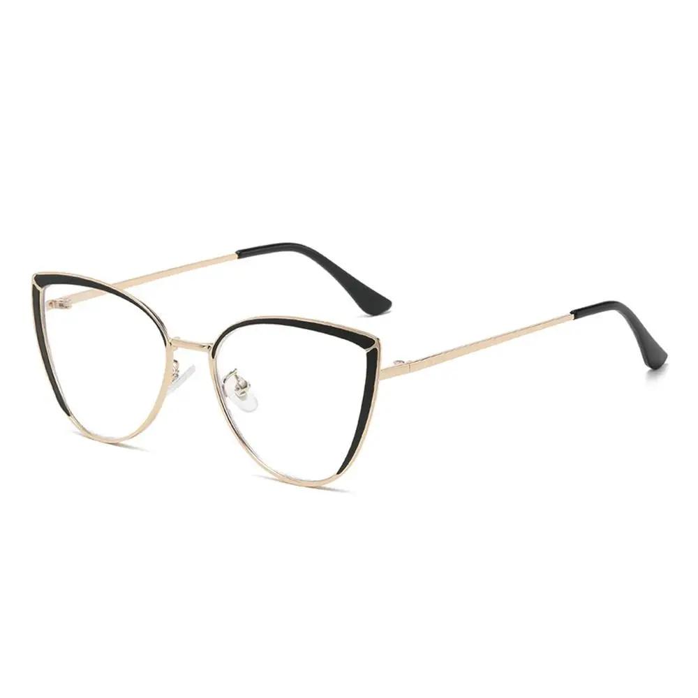 Women Fashion Rhinestone Anti-Blue Light Glasses Eye Care Ultra Light Cat Eye Frame Optical Eyeglasses Office Computer Goggles