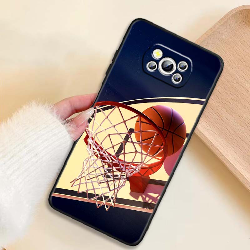 Sports basketball cool For Xiaomi Mi Poco F3 F4 F5 F6 X3 X4 X5 X6 X7 M3 M4 M5 M6 M7 GT Pro 5G Black Phone Case