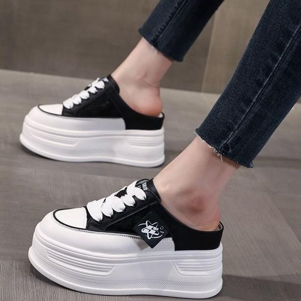 Super thick-soled fashion bag head cool slippers women wear versatile soft-soled white shoes summer shoes