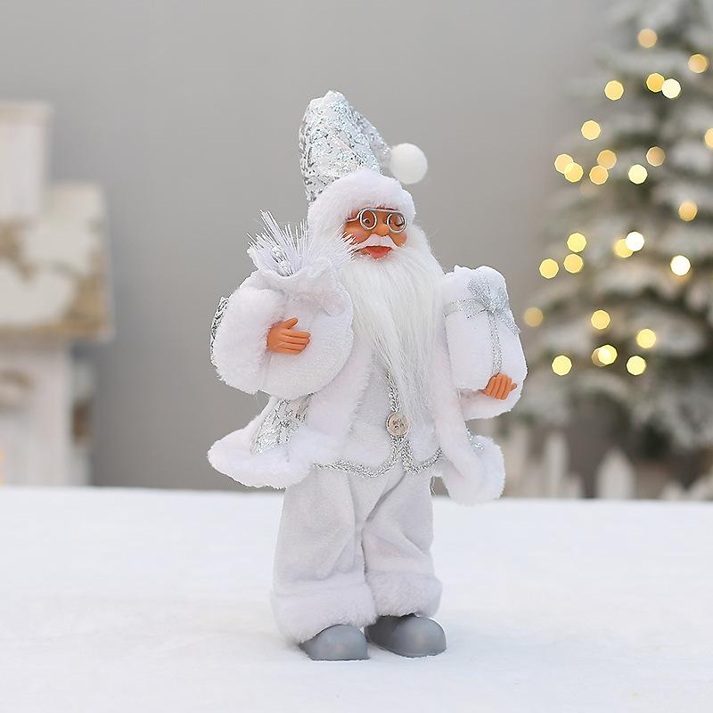 Christmas Decorations 12 Inch 30cm Standing Santa Doll Backpack Santa Doll Ornament Gift