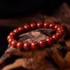 Bracciale Vibrante in Agata Rossa del Sud: Regalo Singolo Ciclamino per Amici