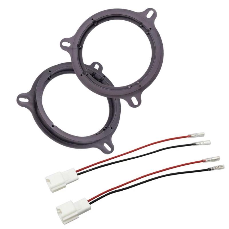 6.5in Car Horn Washer Adapter Holder Car Stereo Speaker Spacer Adaptor & Speaker Harness for Smart Dacia