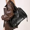 Vintage Weiches Leder Tragetasche Große Kapazität Geflochtene Dekoration Schulter Crossbody Handtasche Retro Lässig Oberer Griff Tasche für Pendeln