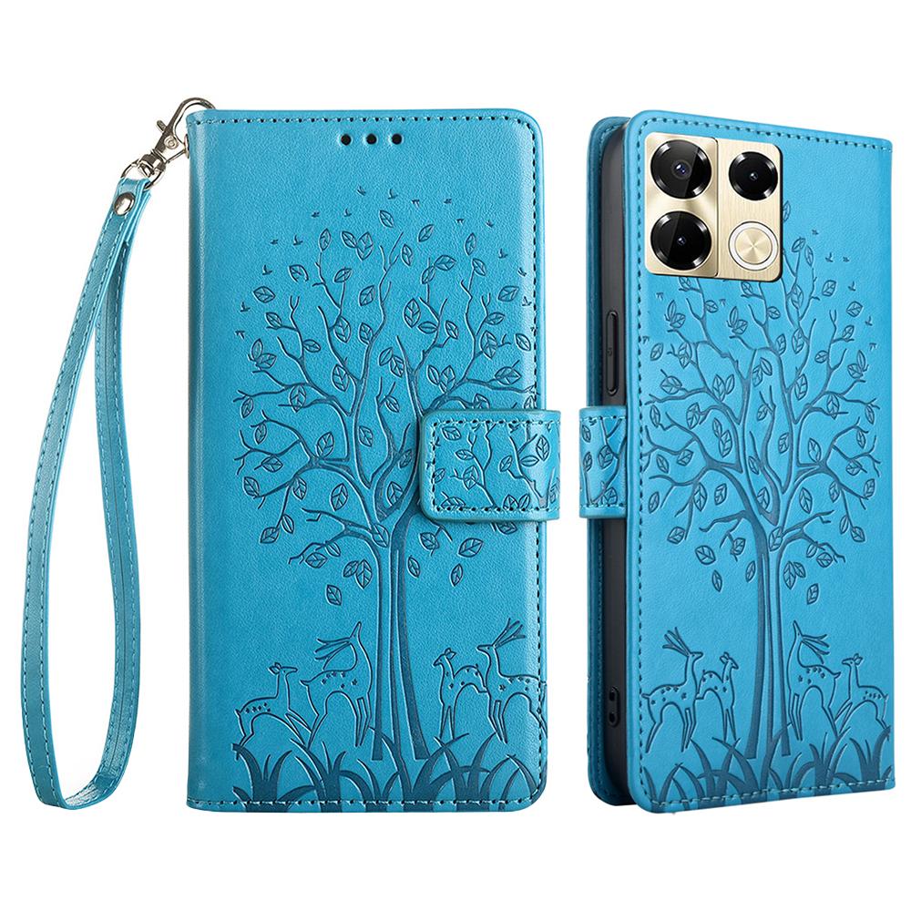 For Infinix Note 40 Pro 5G Case Tree Imprinted Stand Leather Wallet Phone Cover