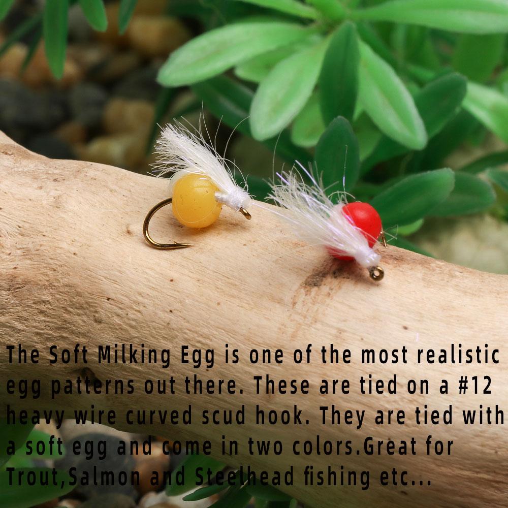 Wolframperlen-Ei und weiches Melkei, künstlicher Glo Bug, Lachsfischrogen, schnell sinkende Nassfliege, Forelle, Steelhead, Angelköder