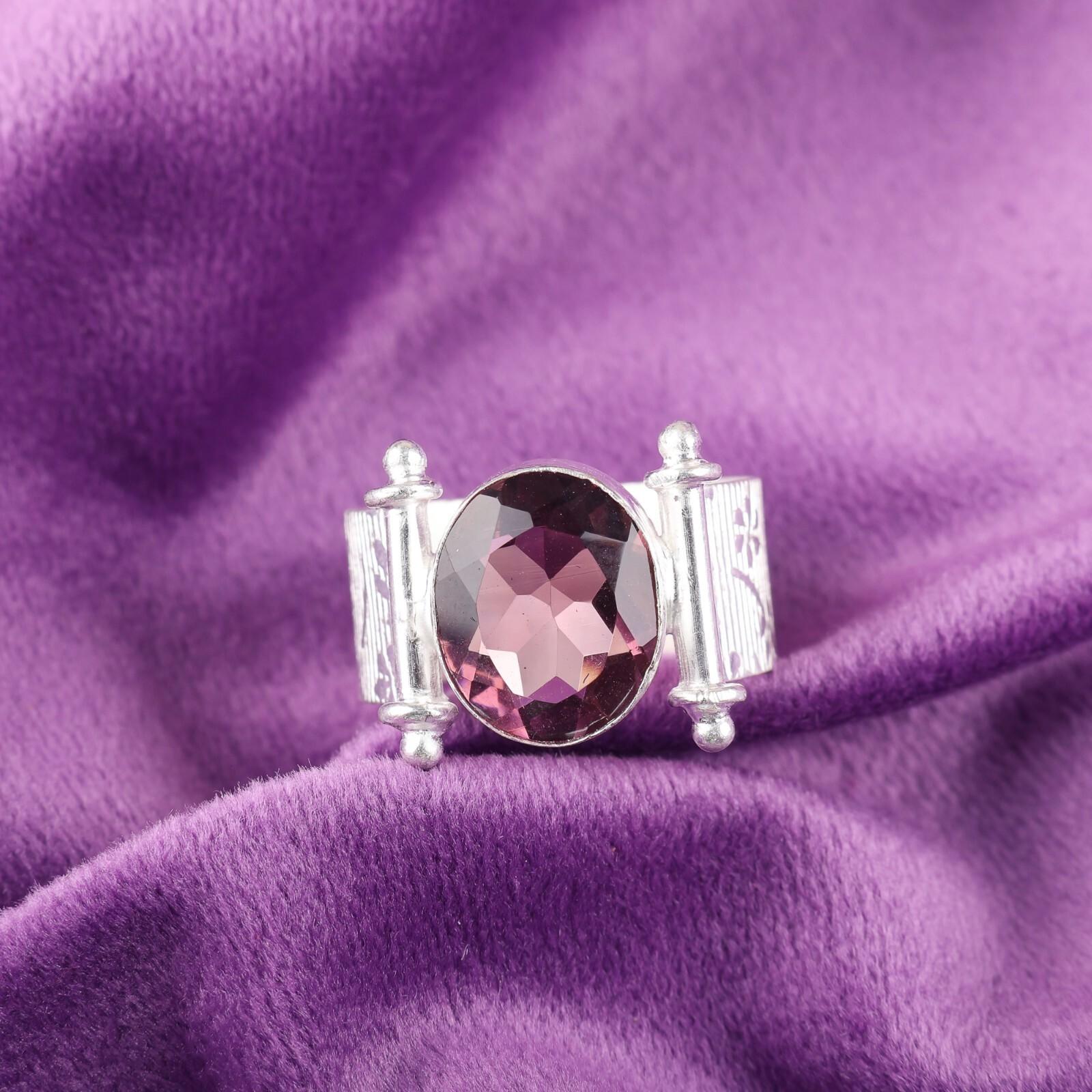 

Родолит Драгоценный камень 925 Стерлинговое серебро Ювелирные изделия Кольцо ручной работы на годовщину RR-22-5 9