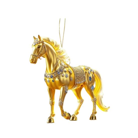 Horse Pendant 2D Acrylic Realistic Horse Decoration Christmas Ornament with Hanging Loop Equestrian Lovers Holiday Decor