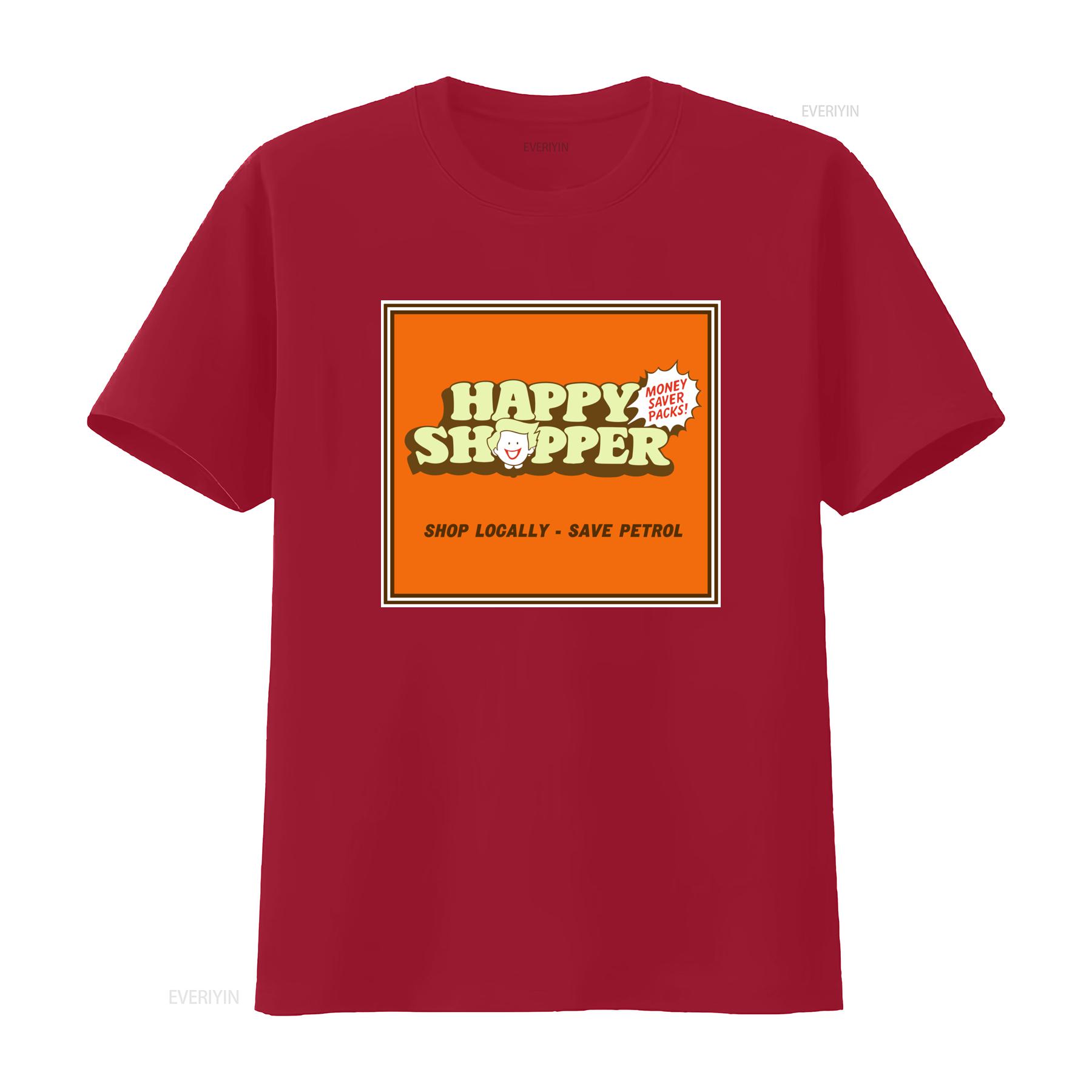 

Happy Shopper T Shirt 80S 90S Retro Vintage Style Money Saver Packs Shop Locally Save Petrol vintage Washed Soft Versatile S
