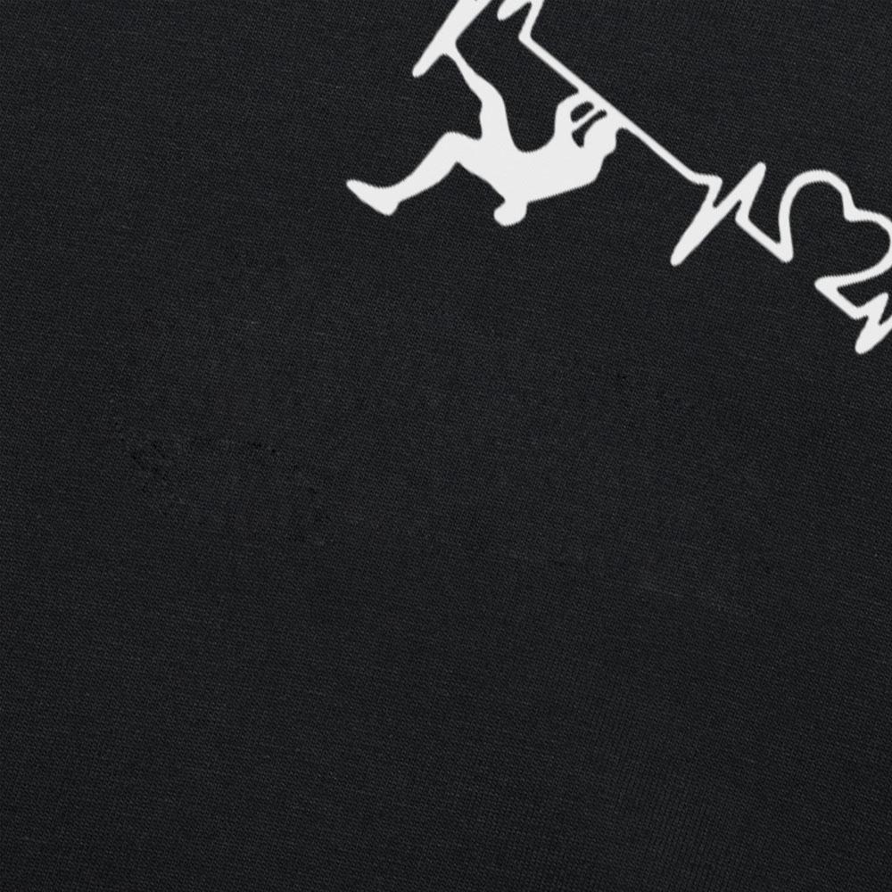 Kletterer Cooles Klettern T-Shirt Baumwolle Geburtstagsgeschenk Kurzarm Rundhals Hip Hop Berg Herzschlag T-Shirt Streetwear Damen