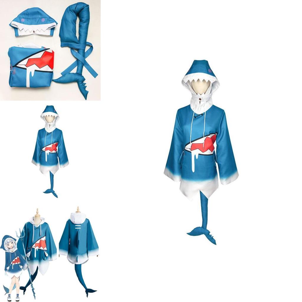 Gawr Gura Cosplay Costume Featuring Shark-themed Design For Halloween Parties