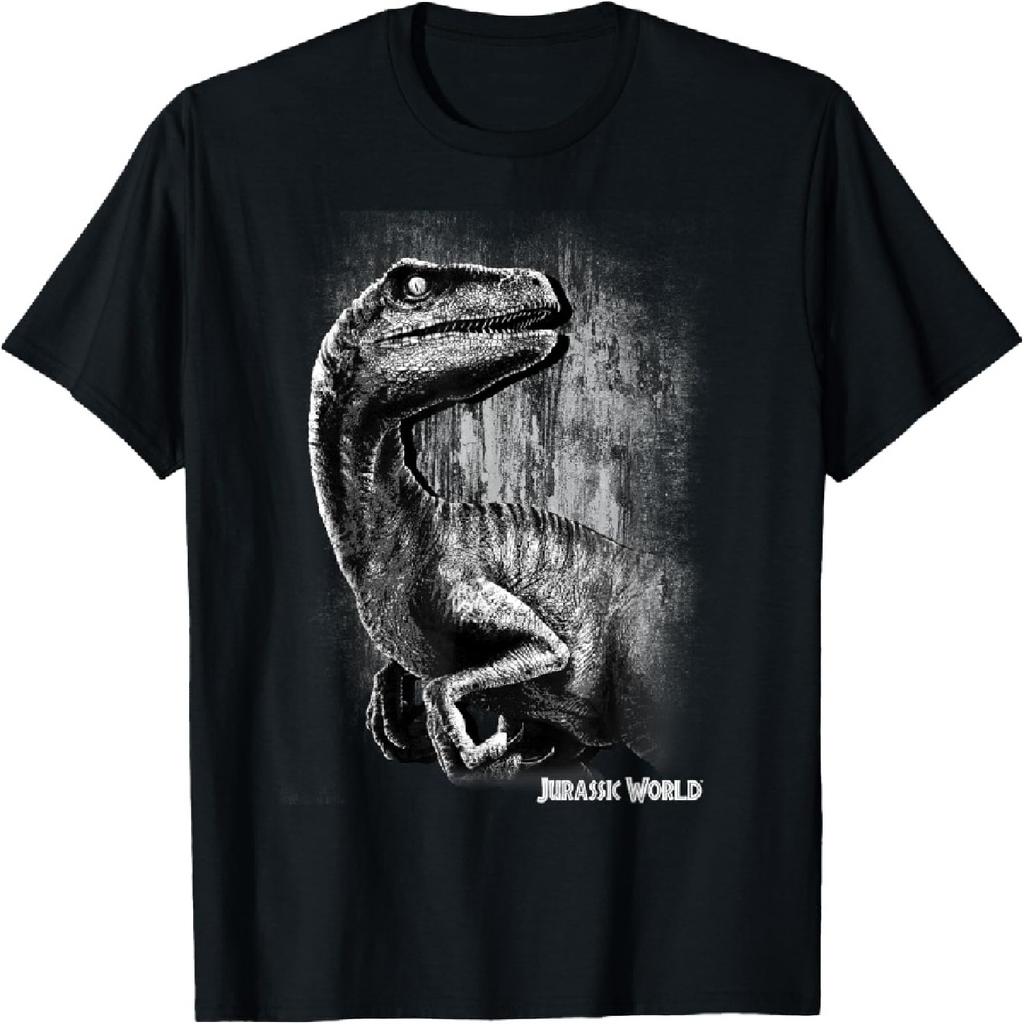 Jurassic World Raptor Grunge Portrait T-Shirt