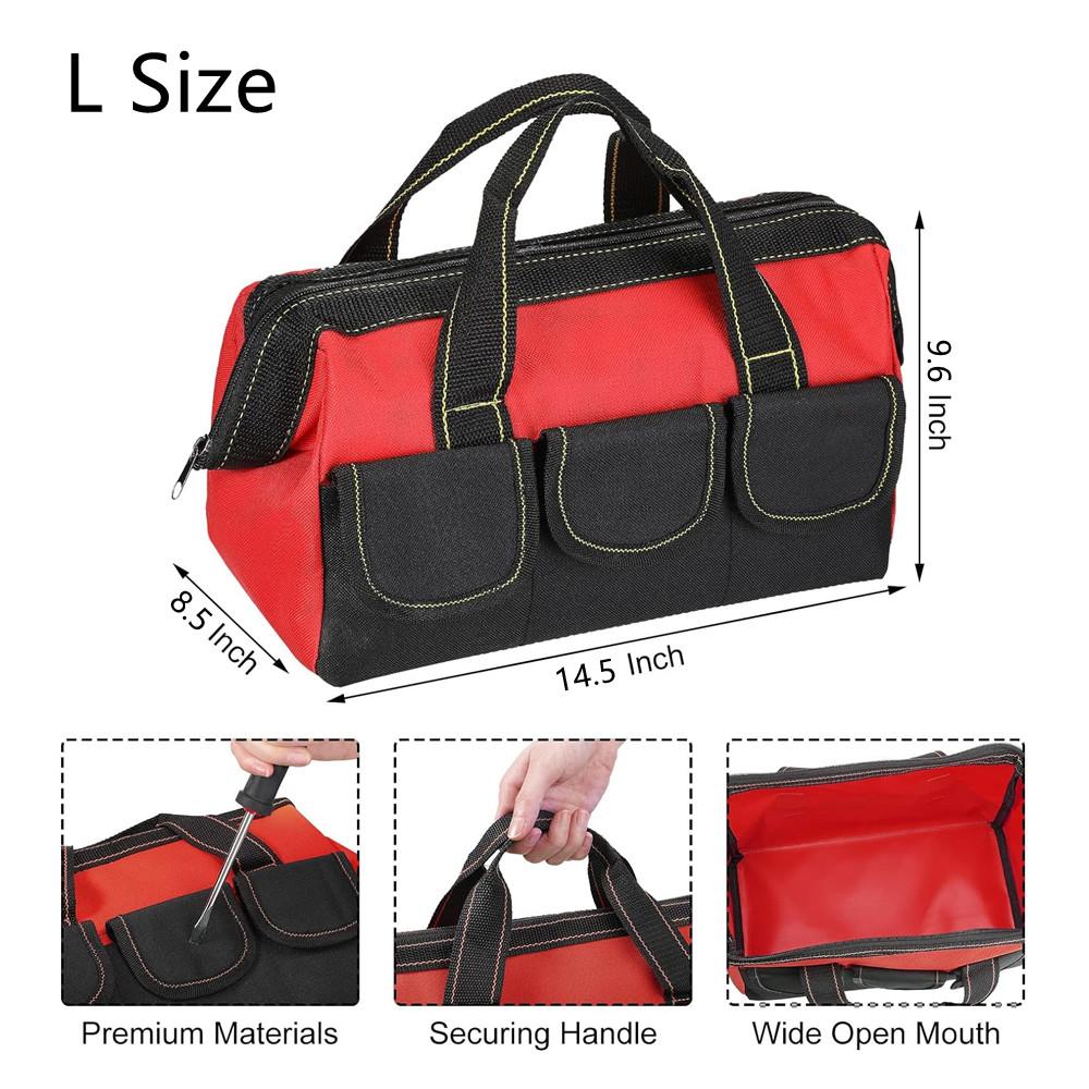 Werkzeugtasche mit wasserdichtem, hartem Boden, robuste Werkzeugtasche mit breiter Öffnung für verschiedene Werkzeuge, Elektriker, Schreiner, Mechaniker