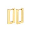 Fashion Stainless Steel Rectangle Hoop Earrings For Women Huggie Geometric Punk Hip Hop Unisex Jewelry Gold Silver Black Color