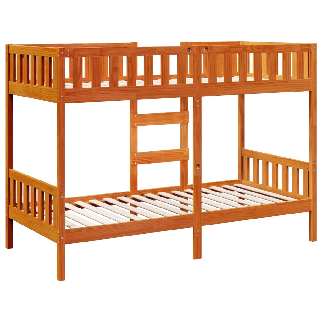 Bunk Bed Wax Brown 90 x 190 cm Solid Pine Wood
