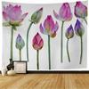 Watercolor Floral Lotus Tapestry Office Living Room Decoration Home Wall Tapestry