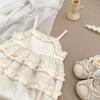 Baby Girl Summer Sleeveless Romper with Ruffles Princess Bodysuit