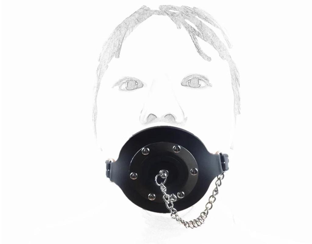 Single-Strap Mouth Gag with Holy Water Sprayer - Kinky Adult Toy for Men