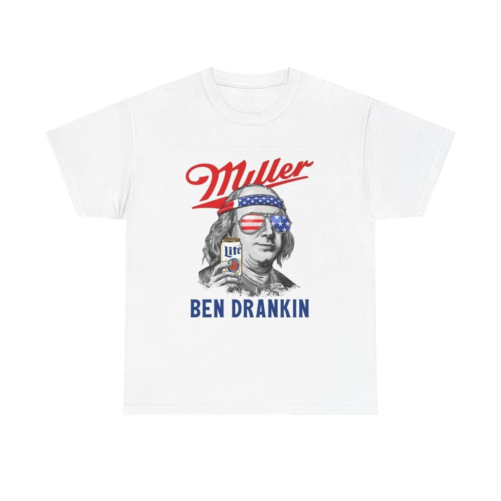 Miller Ben Drankin Graphic T Shirt Funny Beers Unisex Heavy Cotton Tee Unisex T-Shirt XXXL