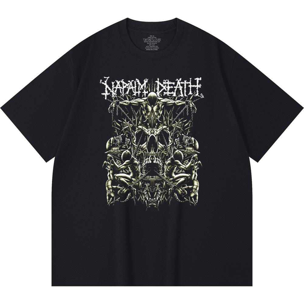 230 g/m² 100% Bavlna T-shirt Heavy Metal Rocková Kapela Tisk Populární Hudby Unisex Těžký Bavlněný T-shirt