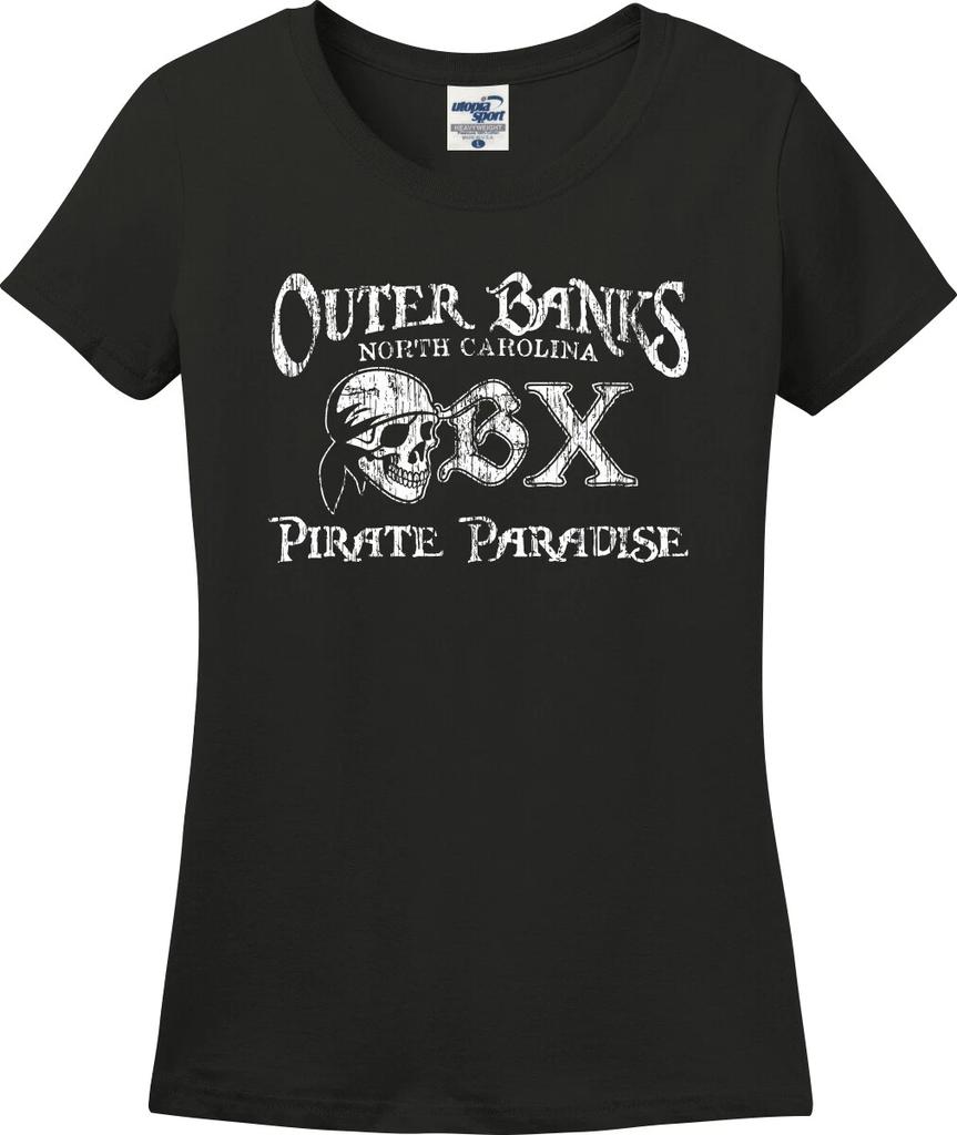 Outer Banks North Carolina OBX Piratenparadies Missy Fit Damen T-Shirt (S-3X)