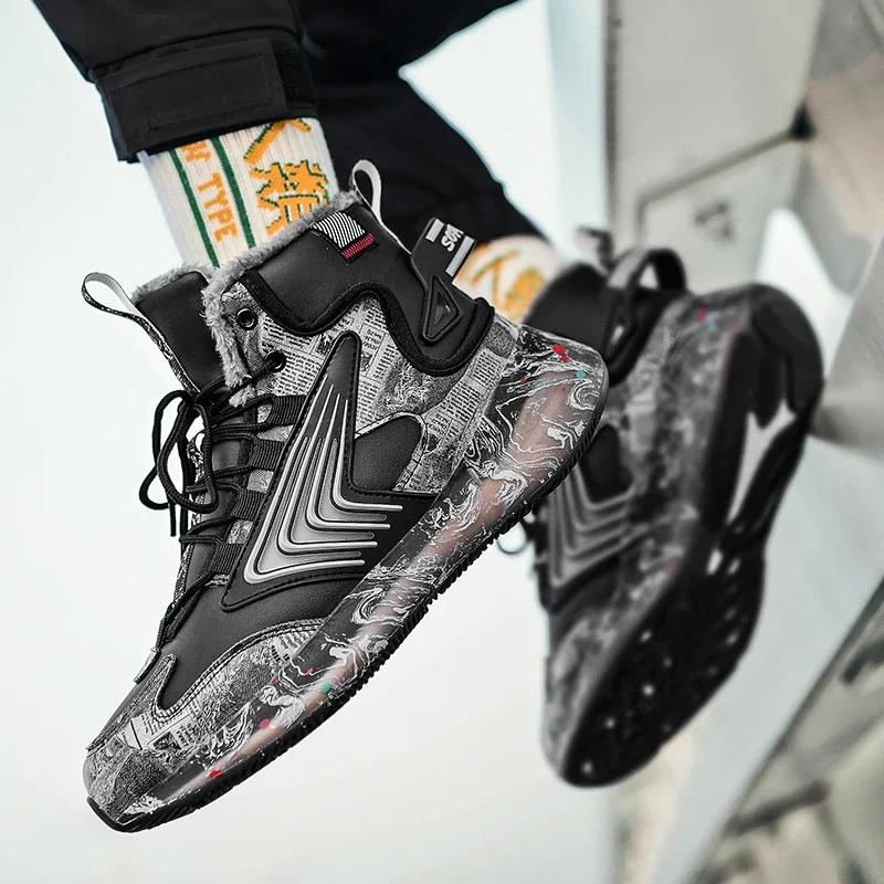 Men Boots 2024 New Winter Slippers Warm Men Shoes Waterproof Non-Slip Plush Sneakers Male Tenis Shoes Boots Men Sneakers Winter