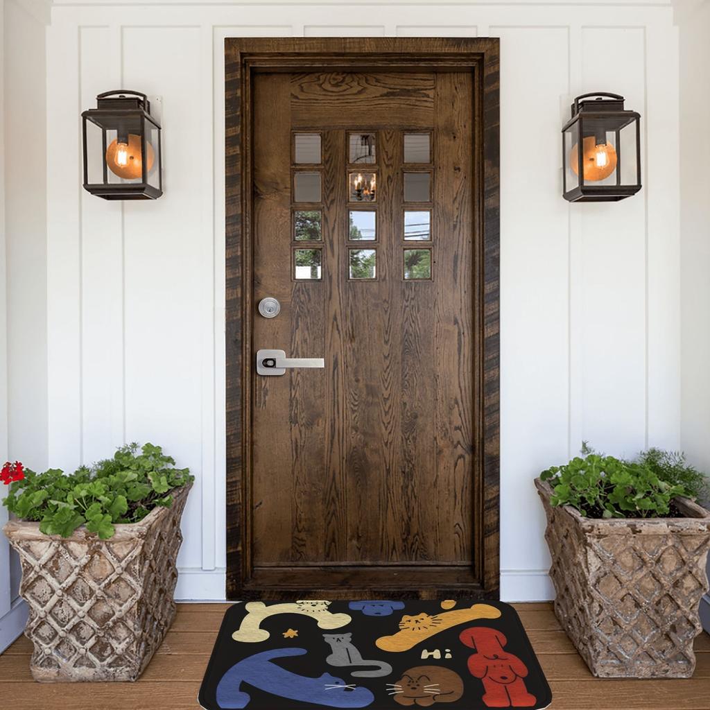 1PC Playful Cartoon Pets Kitchen Rug Non-Slip Door Mat Pop Design Bathroom Rug Bath Mat Carpet for Home Sink Laundry Decor