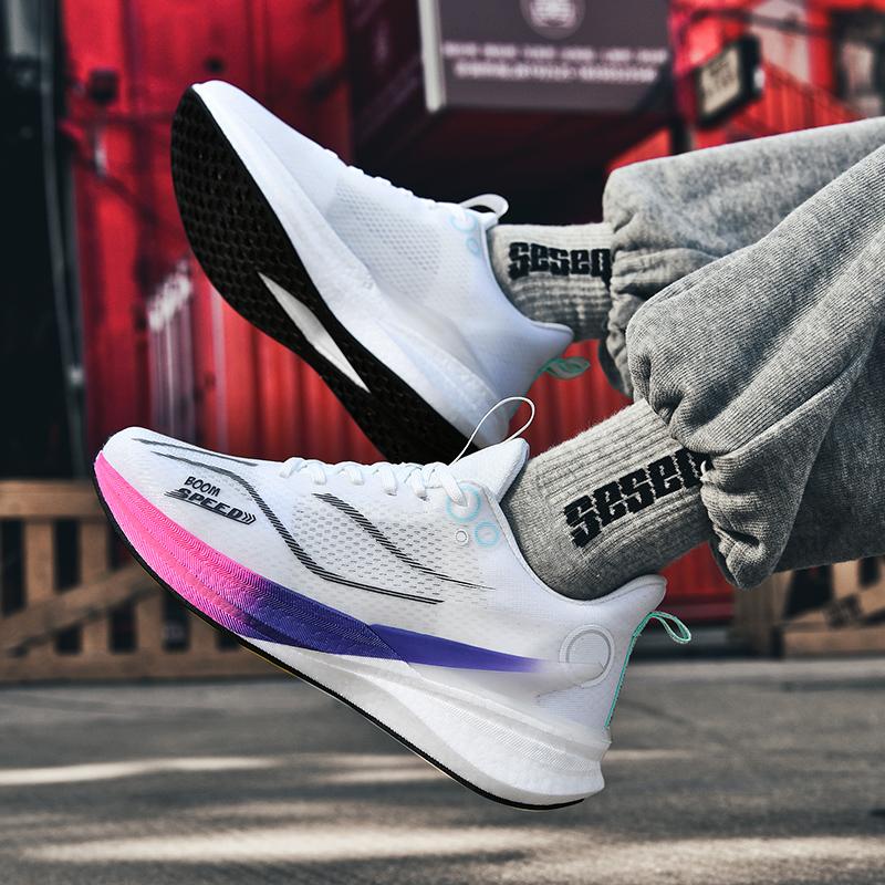 Running Shoes Women Thick-soled Lightweight Breathable Anti-slip walking Shoes Men Comfortable Soft Lace-up Sports Shoes Men