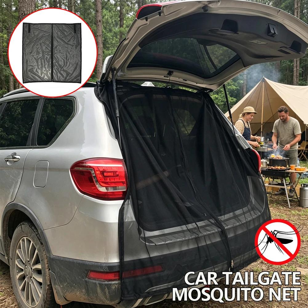 S/M/L/XL Magnetic Trunk Mesh Breathable Mosquito Resistant Environmentally Friendly Mesh Curtains for Car Mosquito Net RV Summer