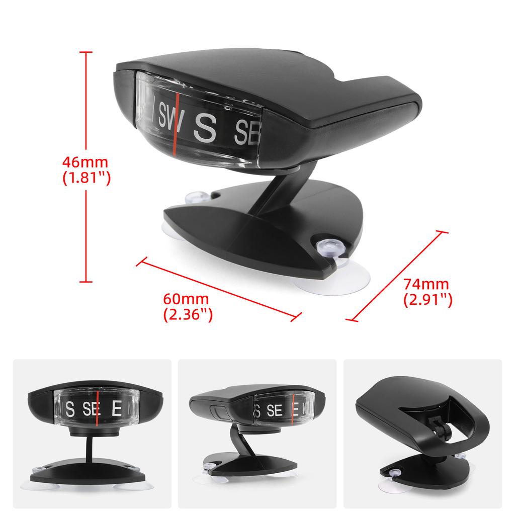 Car Styling Interior Accessories Mini Car Compass Guide Compass Car Ornament Adjustable