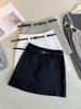 Women's High Waist Pencil Skirt Slim Fit Korean Leisure Mini Skirt Solid Color Zipper Split Skirt