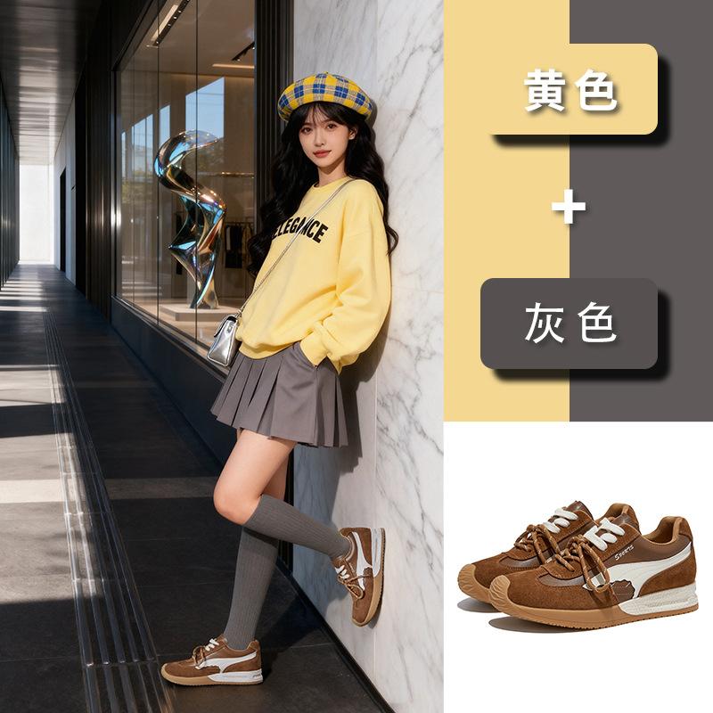Leder Deutsche Trainingsschuhe Damen Frühling Neu Retro Plateau Sport Forrest Gump Schuhe Vielseitige Schuhe Kinder Outdoor Damenschuhe