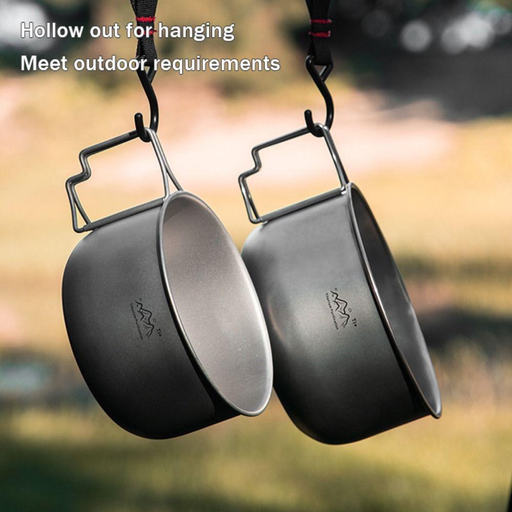 Titanium Alloy Camping Pot Backpacking Cooking Noodles Bowl Compact Collapsible Soup Pot Camping