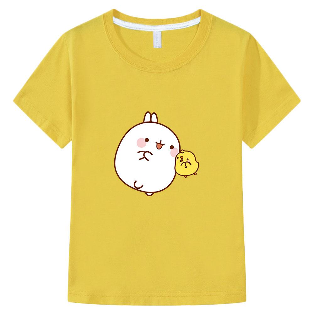 Dětské oblečení Molang a Piupiu Trička Roztomilé tričko s potiskem králíka Letní trička Bavlna Dětská módní oblečení