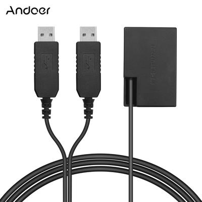 Adattatore di alimentazione doppio USB Accoppiatore CC sostitutivo DR-E17 Batteria fittizia per Canon 77D 200D