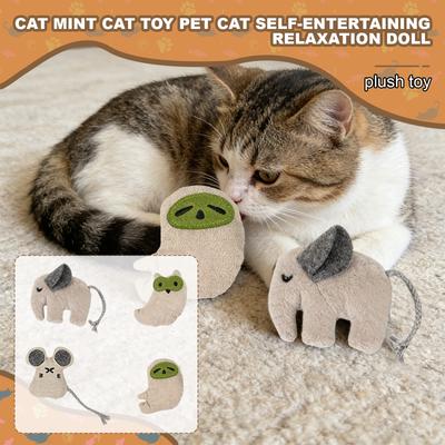 Katzenminze Katzenspielzeug, Katzen-Zerrspielzeug und Zubehör für erwachsene Katzen, Selbstunterhaltung, Stressabbau, Zahnendes Tier-Stofftier