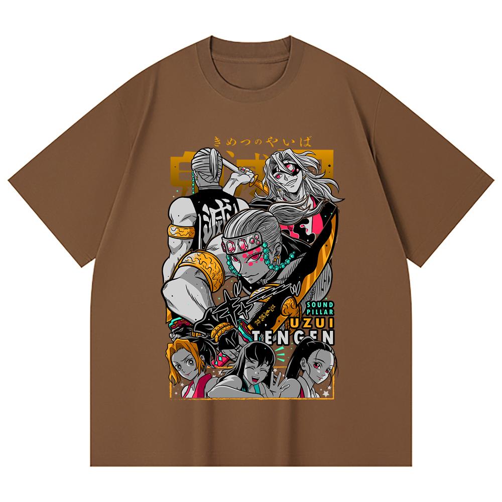 230 Gsm 100% Cotton Demon Slayer V65 Uzui Print Unisex Heavy Cotton T Shirt