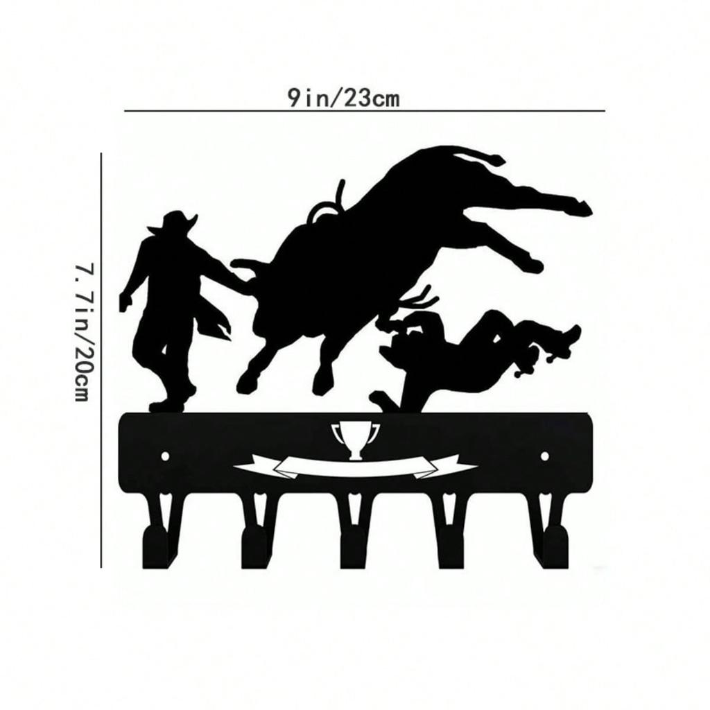 Metal Cowboy Hat Wall Hook Rack Western Decor Bar Hanging Storage Organizer