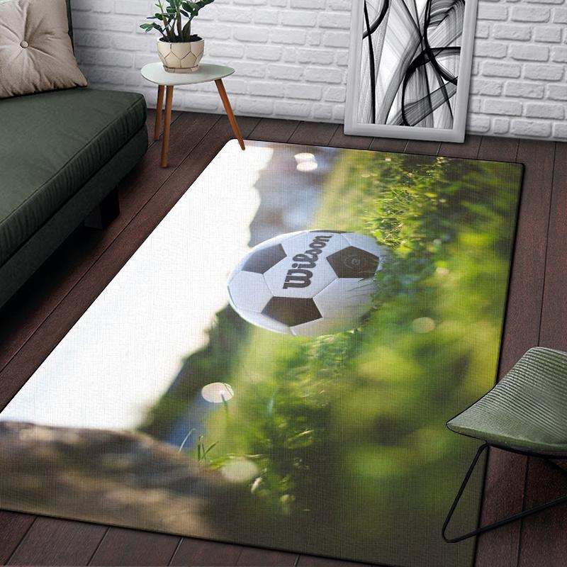 3d ფეხბურთი სპორტი სილუეტი ნიმუში ხალიჩა მისაღები ოთახისთვის ხალიჩები კემპინგი პიკნიკის ხალიჩა მოცურების საწინააღმდეგო ხალიჩა ცოცვის ხალიჩა ფანების საჩუქარი