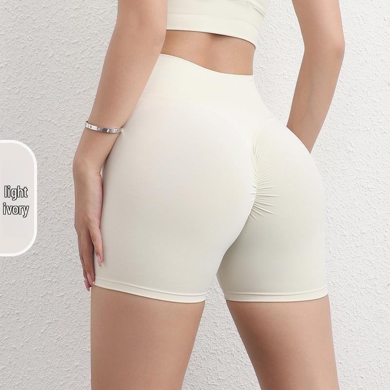 High Waist Peach-Lifting Yoga Shorts - Women's Three-Quarter Length Fitness Pants