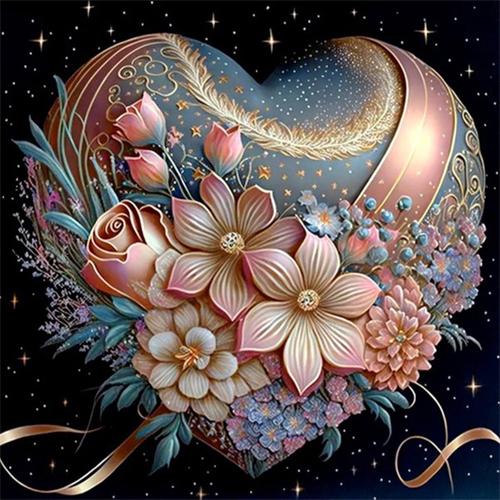 Diy Diamond Painting Heart Flower Home Decor Full Square Round Embroidery Mosaic Fantasy Landscape Wall Art