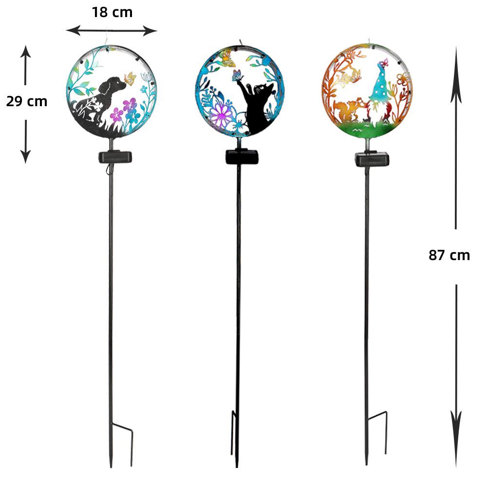 Solar Animal Silhouette LED Stake Light – Wrought Iron Outdoor Landscape Decoration for Courtyard and Small Yards