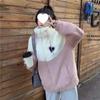 Women's Lambswool Patchwork Jacket - Autumn/Winter 2025, Loose Fit, Thick Cotton, Korean Style for Junior/High School Students