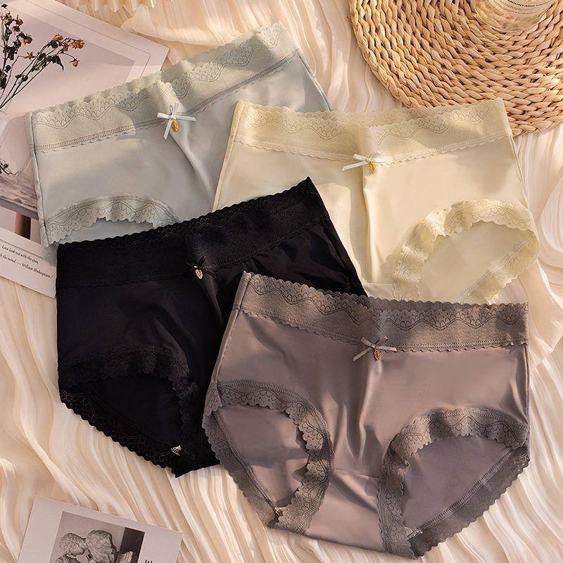 

Бесследный ледяной шелк женское нижнее белье кружевной край большого размера дышащий хлопок стоп антибактериальный дышащий уход за кожей женские брюки треугольник