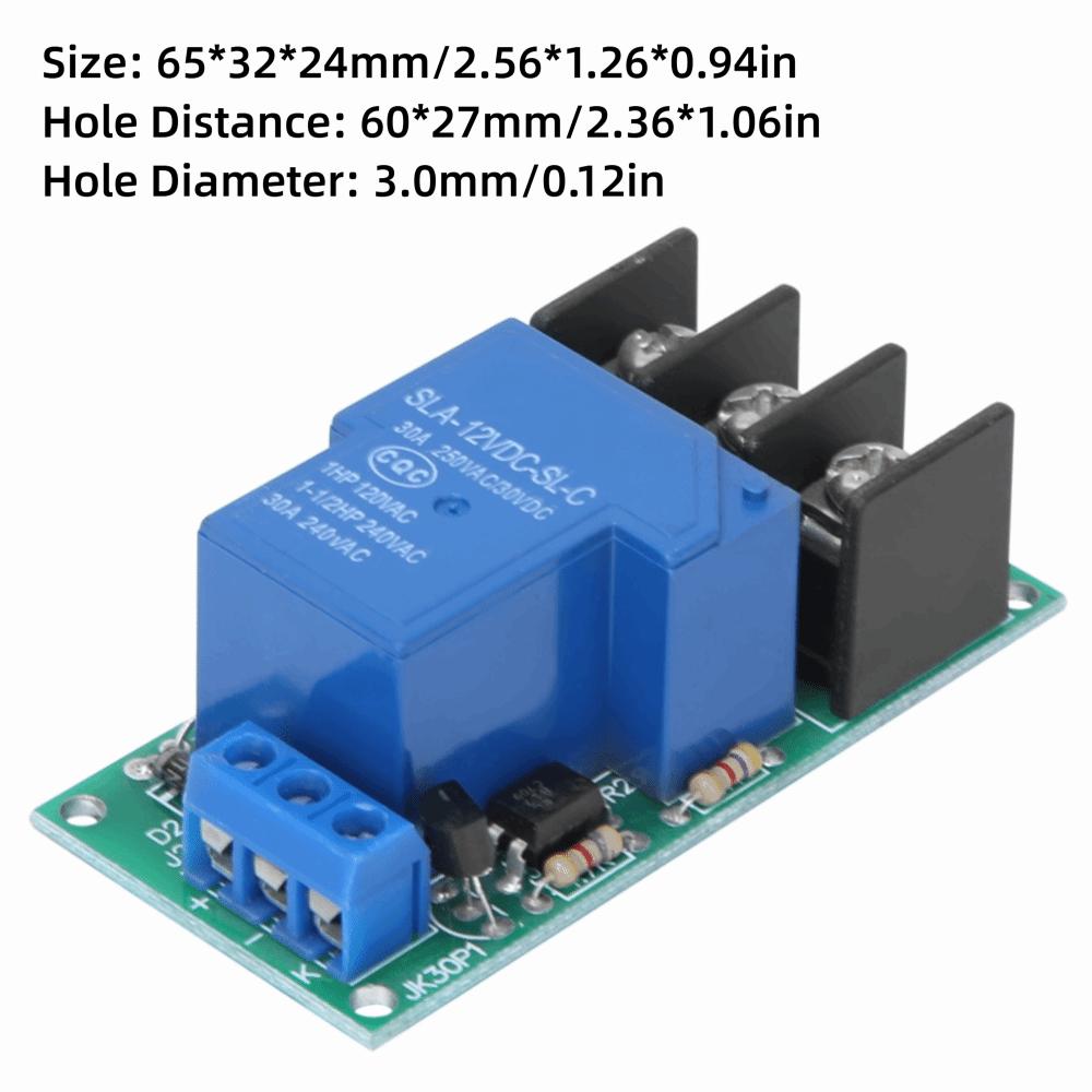 2Pcs JK30P1-12V 1 Channel Relay Module 30A 12V 1-Way Relay Expansion Board Low Level Trigger with Optocoupler Isolation