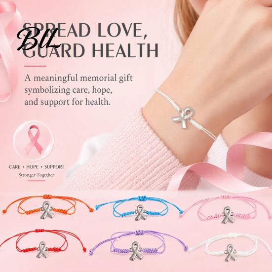Verstelbare Gevlochten Touw Armband 2 STUKS Handgeweven Armbanden met Metalen Lint Hanger, Koord Bewustzijn Flexibele Knoop Touw Polsbandjes, Dagelijks