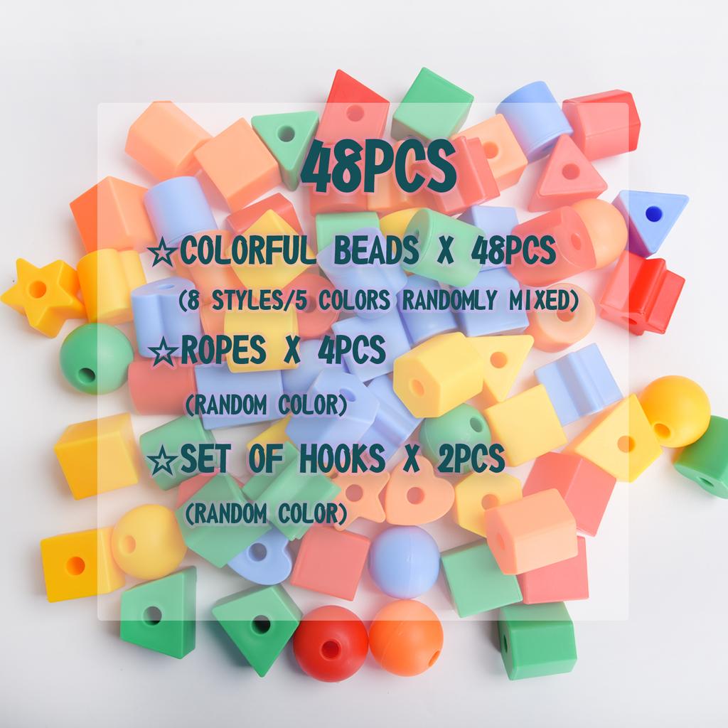 Children'S Bead String Threading Rope Puzzle Concentration Training Large Particle Building Block Toy